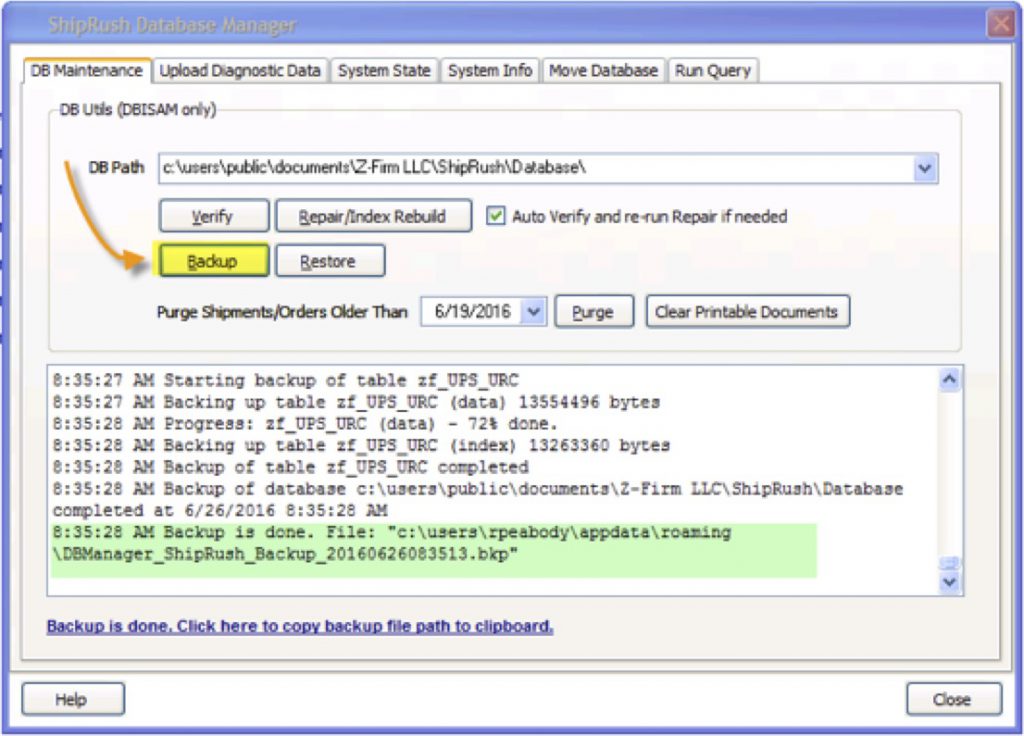 ShipRush Database Manager 2