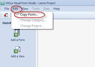 How to Create a New Project in WiSys Using the Copy Function