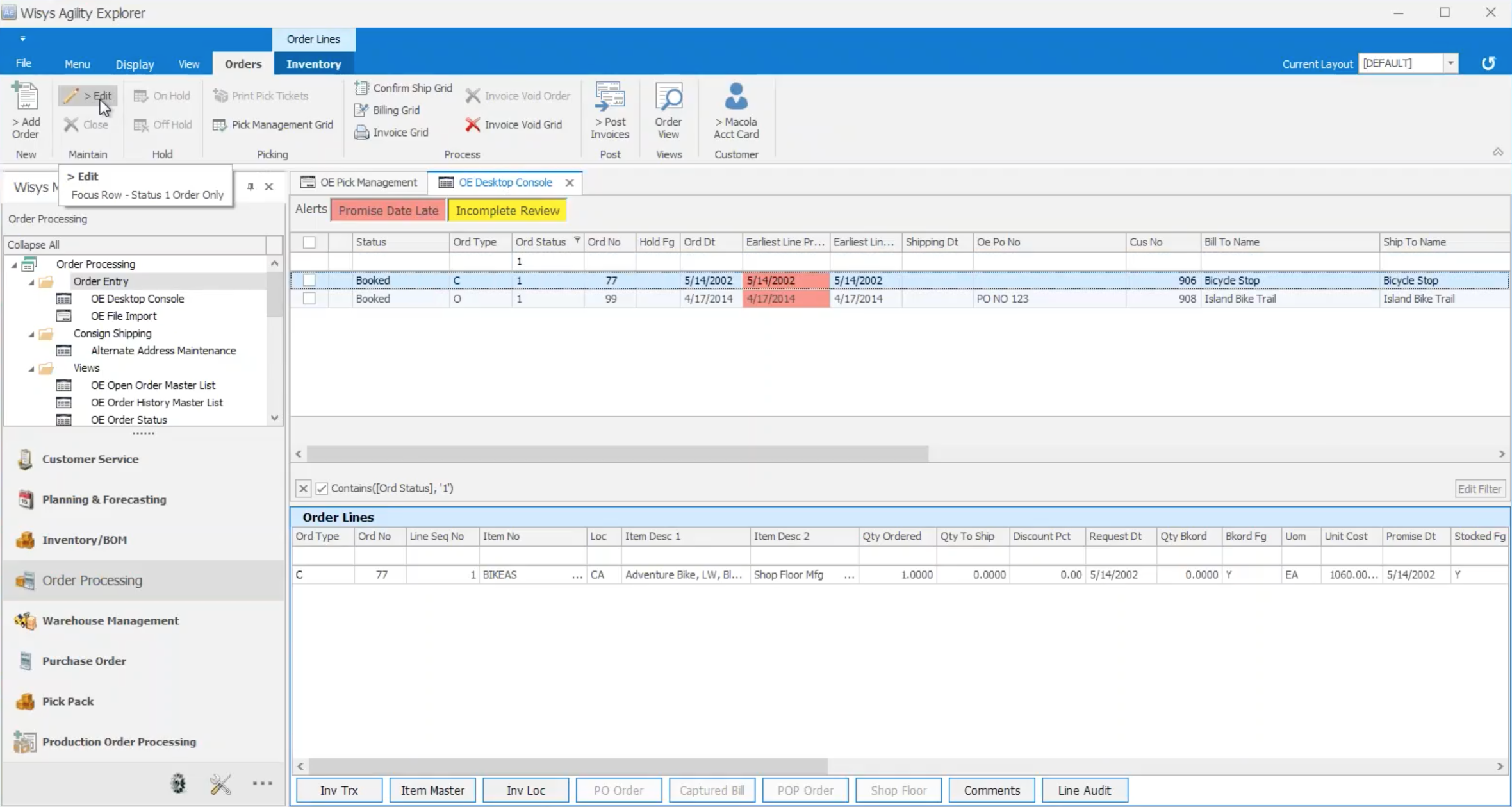 New Grid Button on/off Logic in WiSys Agility Web Explorer