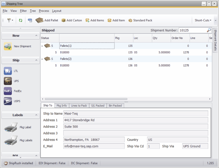 agility fulfillment-shipping tree-sap-business-one