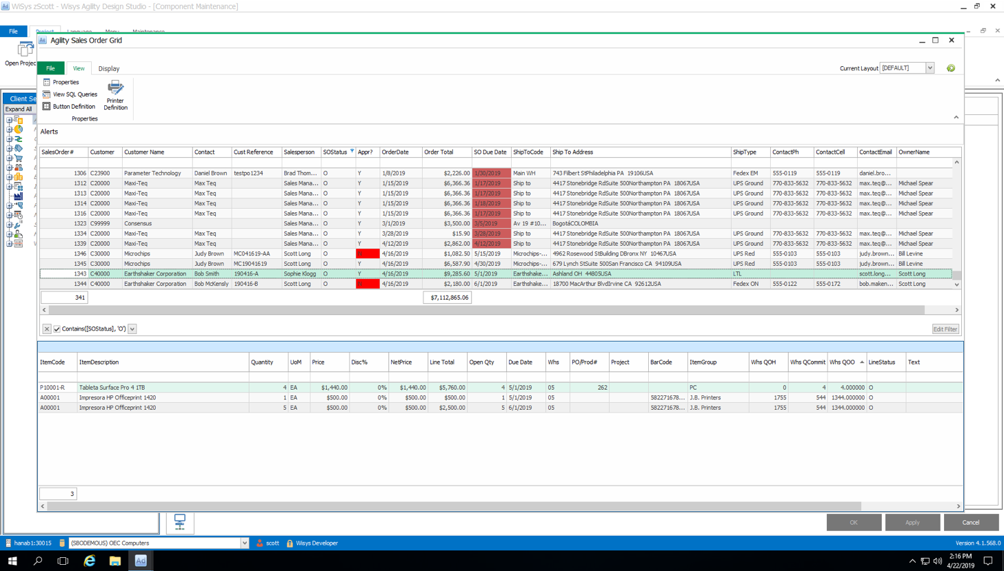 Wisys Agility Desktop Explorer for SAP Business One